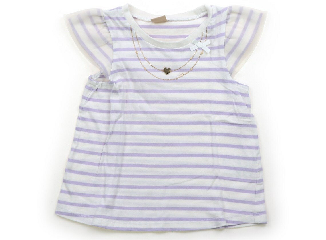 　ブランド 　petit main(プティマイン) 　カテゴリー 　チュニック 　サイズ 　100サイズ 　色 　ライラックボーダー・オフシロ・ネックレス柄 　状態 　★★（返品不可） 　記名 　なし 　ジャンル 　Girl 天竺カットソー生地で袖にチュール生地が重なっています。毛羽立ちが強めです。普段使いにいかがでしょうか。 ＊【状態】【サイズ】に関しての詳しい説明はこちら