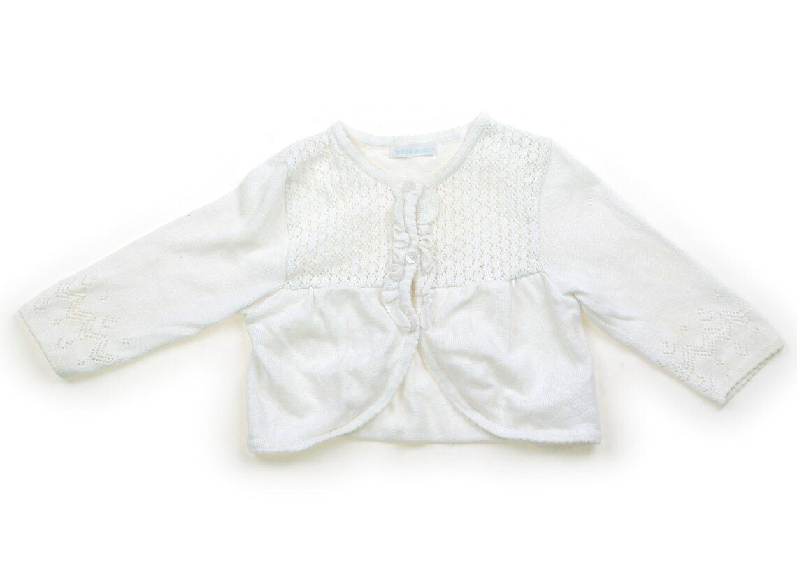 　ブランド 　BeBe(べべ) 　カテゴリー 　カーディガン 　サイズ 　80サイズ 　色 　ホワイト 　状態 　★★ 　記名 　なし 　ジャンル 　Girl コットンニット素材。背中真ん中付近に薄茶色いシミあり。毛羽立ちがありますが、普段使いにいかがでしょうか。 ＊【状態】【サイズ】に関しての詳しい説明はこちら