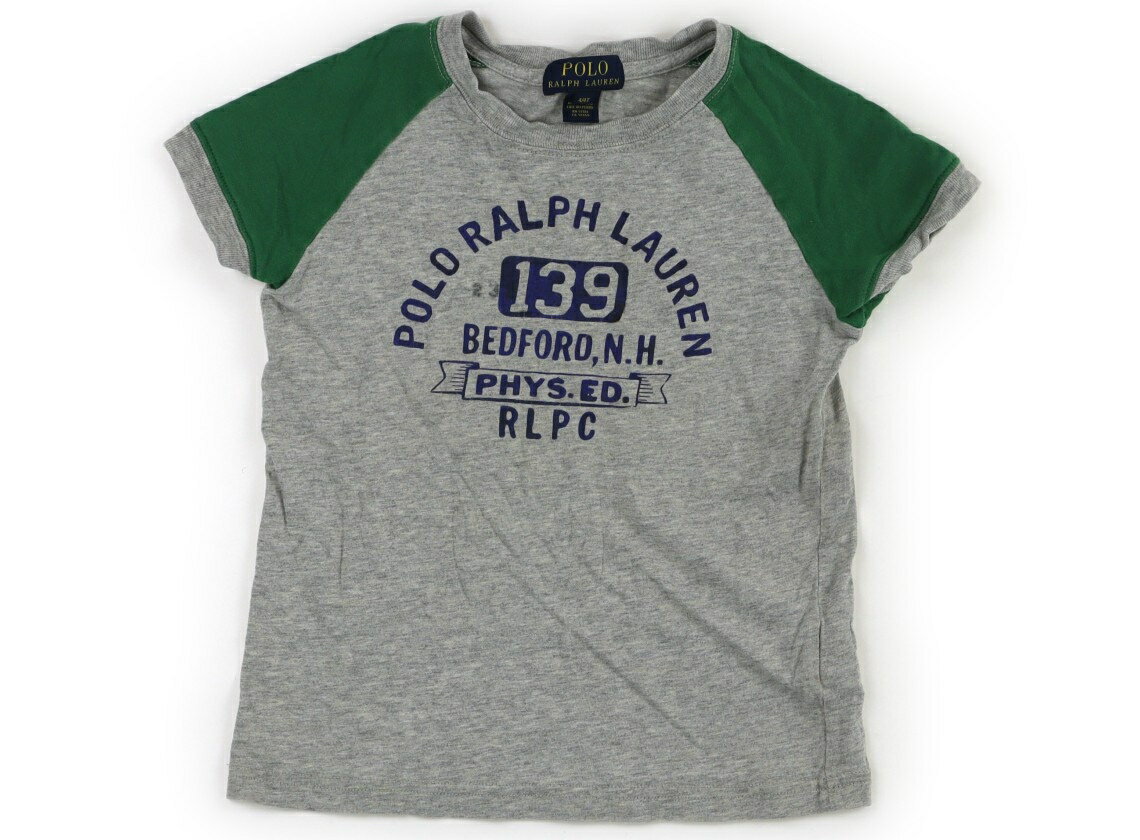 ポロラルフローレン POLO RALPH LAUREN Tシャツ・カットソー 110 男の子 グレー・グリーンラグラン 子供服 ベビー服 キッズ アウトレット ユーズド 【中古】キッズ・ベビー・マタニティ