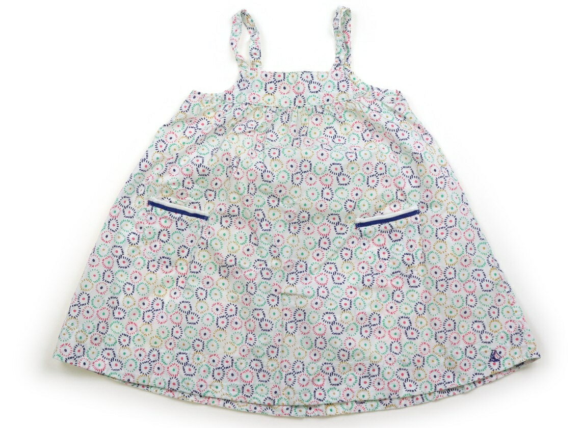 プチバトー PETIT BATEAU ワンピース 80 女の子 オフホワイト・総柄 子供服 ベビー服 キッズ アウトレット ユーズド 【中古】キッズ・ベビー・マタニティ