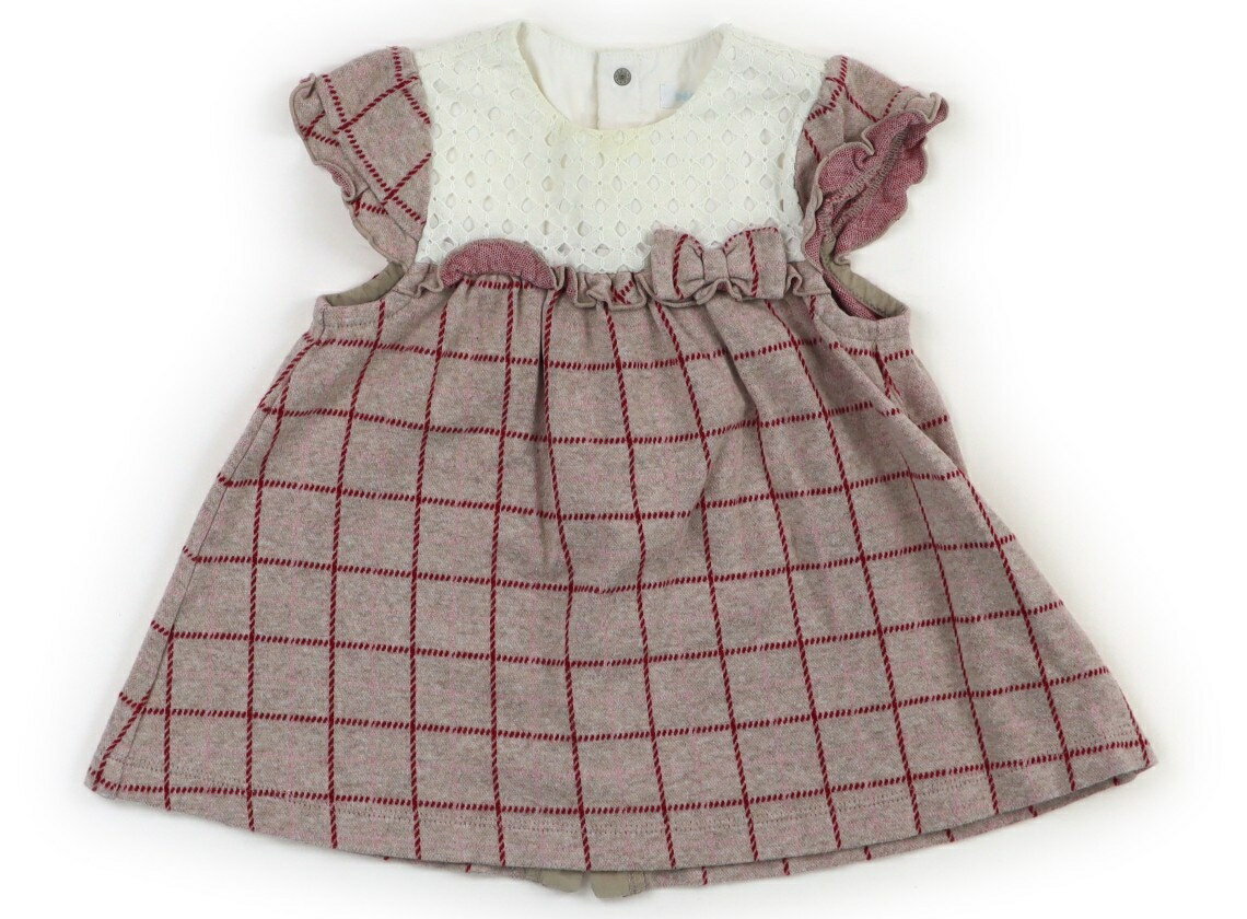 べべ BeBe ワンピース 80 女の子 白、赤系ピンク 子供服 ベビー服 キッズ アウトレット ユーズド 【中古】キッズ・ベビー・マタニティ