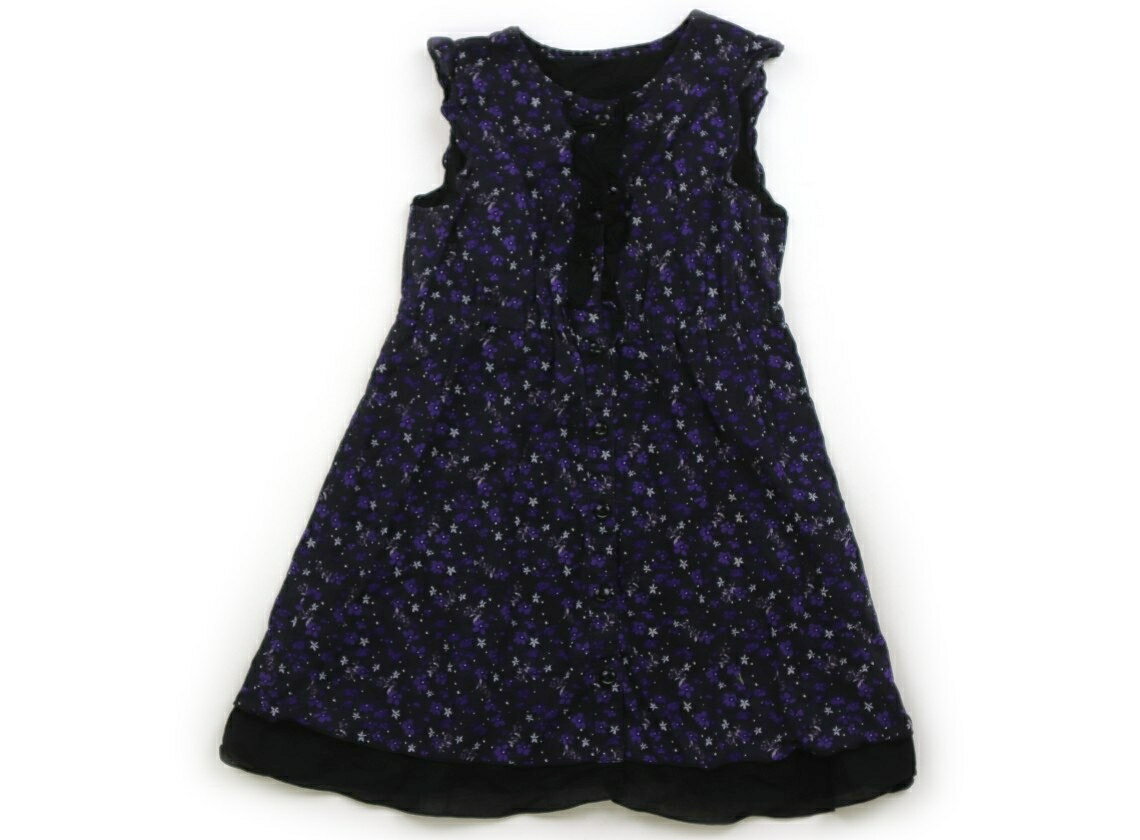 コムサフィユ COMME CA FILLE ワンピース 110 女の子 黒、紫、花柄 子供服 ベビー服 キッズ アウトレット ユーズド 【中古】キッズ・ベビー・マタニティ