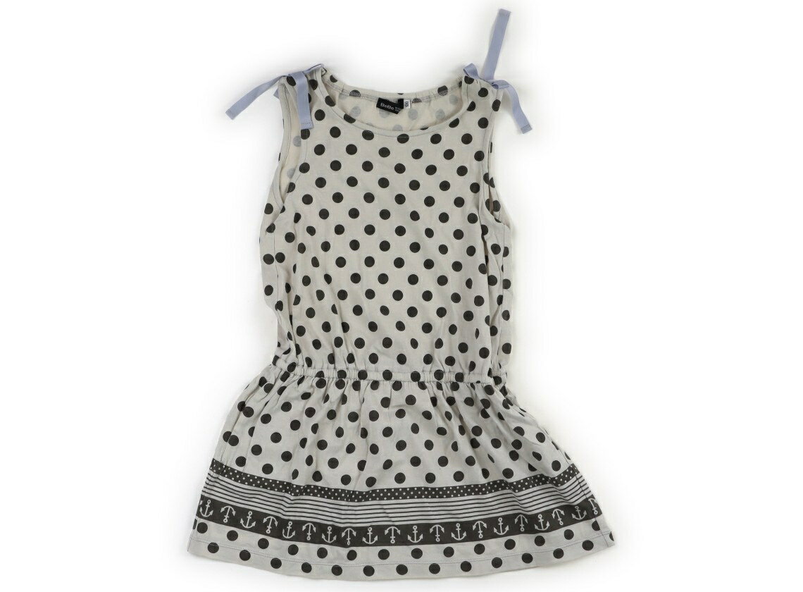 べべ BeBe ワンピース 120 女の子 ベージュ、チャコール 子供服 ベビー服 キッズ アウトレット ユーズド 【中古】キッズ・ベビー・マタニティ