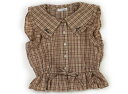 ジェニィ JENNI シャツ・ブラウス 140 女の子 茶 ピンク 白 チェック 子供服 ベビー服 キッズ アウトレット ユーズド 【中古】キッズ・ベビー・マタニティ