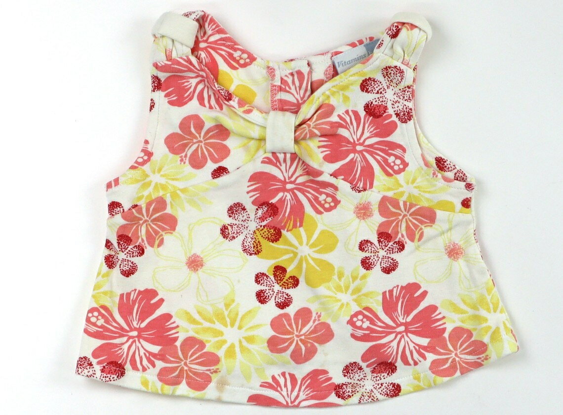 ヴァイタミンズベビー Vitamins Baby チュニック 70 女の子 生成り・ピンク・黄色・花柄 子供服 ベビー服 キッズ アウトレット ユーズド キッズ・ベビー・マタニティ