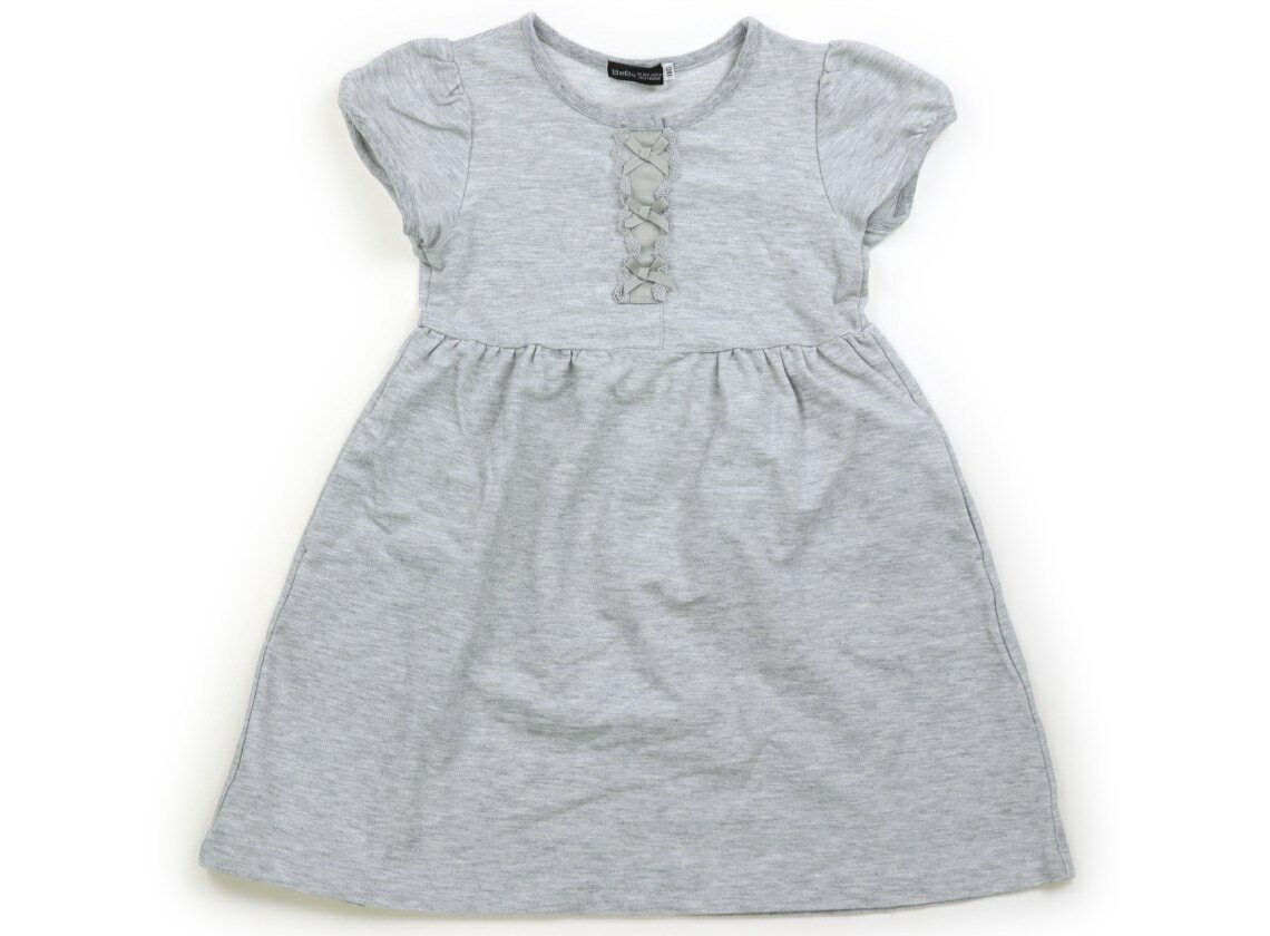 Rakuten - ベベ プチ ポワ ヴェール BeBe Petits Pois Vert ワンピース 110 女の子 ライトグレー 子供服 ベビー服 キッズ アウトレット ユーズド 【中古】キッズ・ベビー・マタニティ