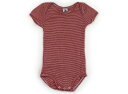 プチバトー PETIT BATEAU ロンパース 80 男の子 赤ボーダー 子供服 ベビー服 キッズ アウトレット ユーズド 【中古】キッズ・ベビー・マタニティ
