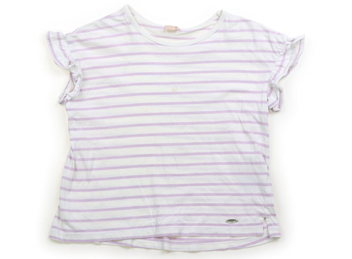プティマイン petit main Tシャツ・カットソー 130 女の子 ラベンダーボーダー 子供服 ベビー服 キッズ アウトレット ユーズド 【中古】キッズ・ベビー・マタニティ