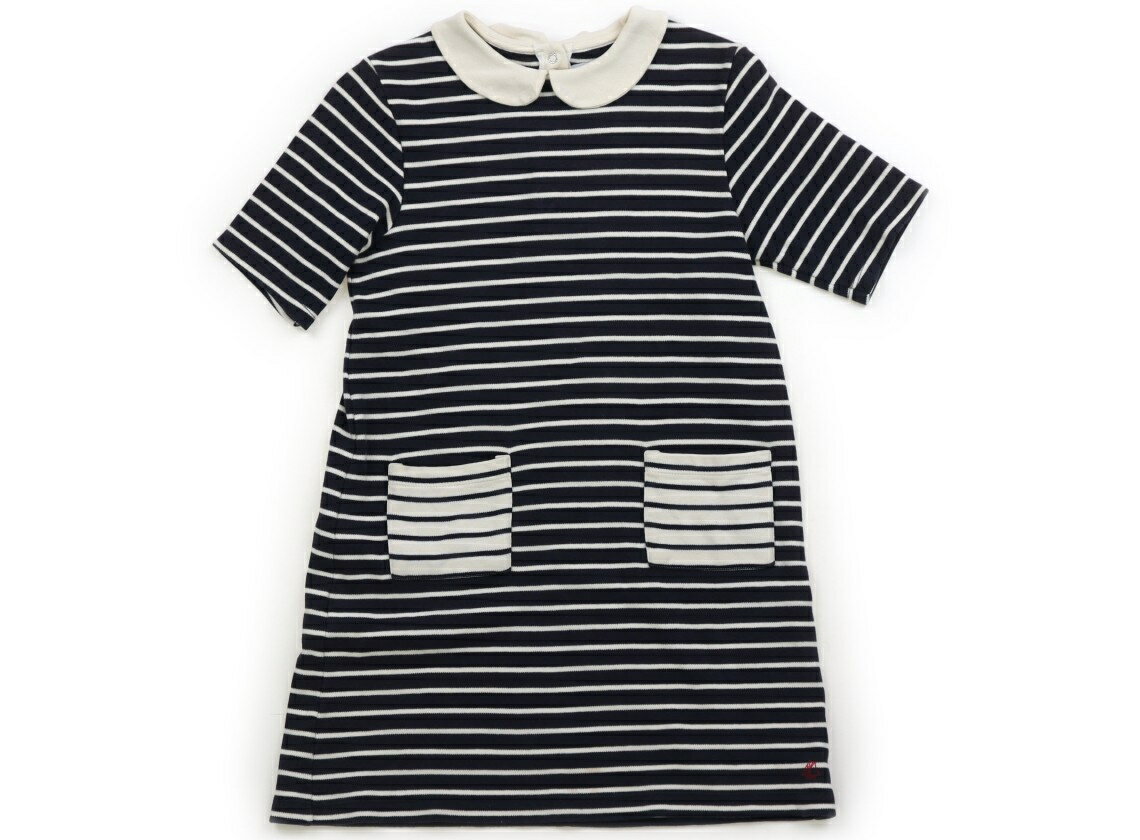 プチバトー PETIT BATEAU ワンピース 120 女の子 ネイビー・ボーダー 子供服 ベビー服 キッズ アウトレット ユーズド 【中古】キッズ・ベビー・マタニティ