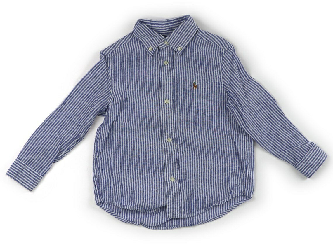 ラルフローレン Ralph Lauren シャツ・ブラウス 100 男の子 ブルー　オフホワイト　ストライプ 子供服 ベビー服 キッズ アウトレット ユーズド 【中古】キッズ・ベビー・マタニティ