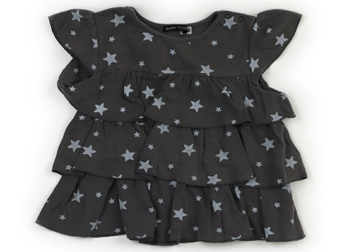 べべ BeBe Tシャツ・カットソー 80 女の子 グレー・白星柄 子供服 ベビー服 キッズ アウトレット ユーズド 【中古】キッズ・ベビー・マタニティ