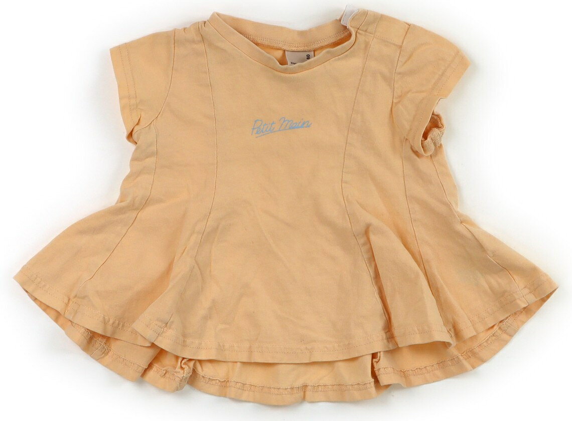 プティマイン petit main Tシャツ・カットソー 80 女の子 ライトオレンジ・青 子供服 ベビー服 キッズ アウトレット ユーズド 【中古】キッズ・ベビー・マタニティ