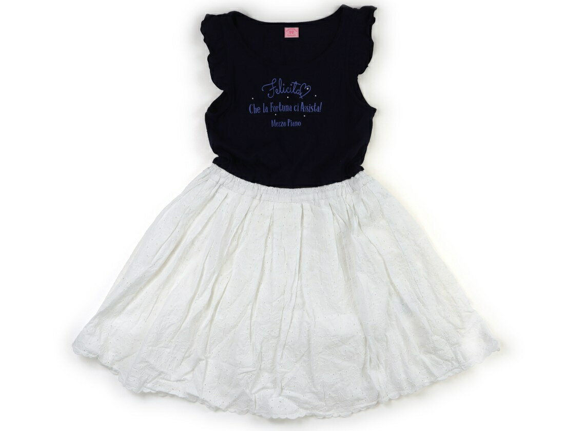 メゾピアノ mezzo piano ワンピース 140 女の子 ネイビー・白 子供服 ベビー服 キッズ アウトレット ユーズド 【中古】キッズ・ベビー・マタニティ