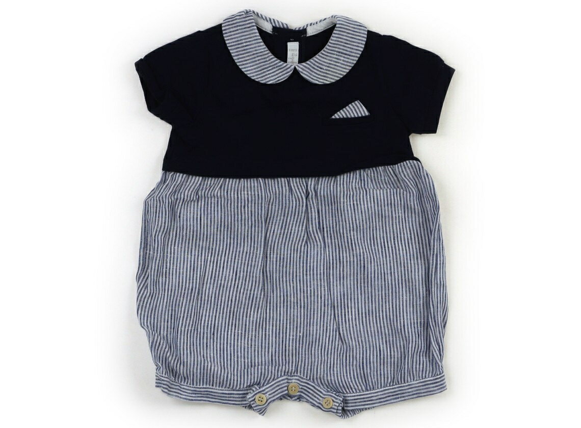 イルグッフォ Il Gufo カバーオール 60 女の子 紺白ストライプ 子供服 ベビー服 キッズ アウトレット ユーズド 【中古】キッズ・ベビー・マタニティ