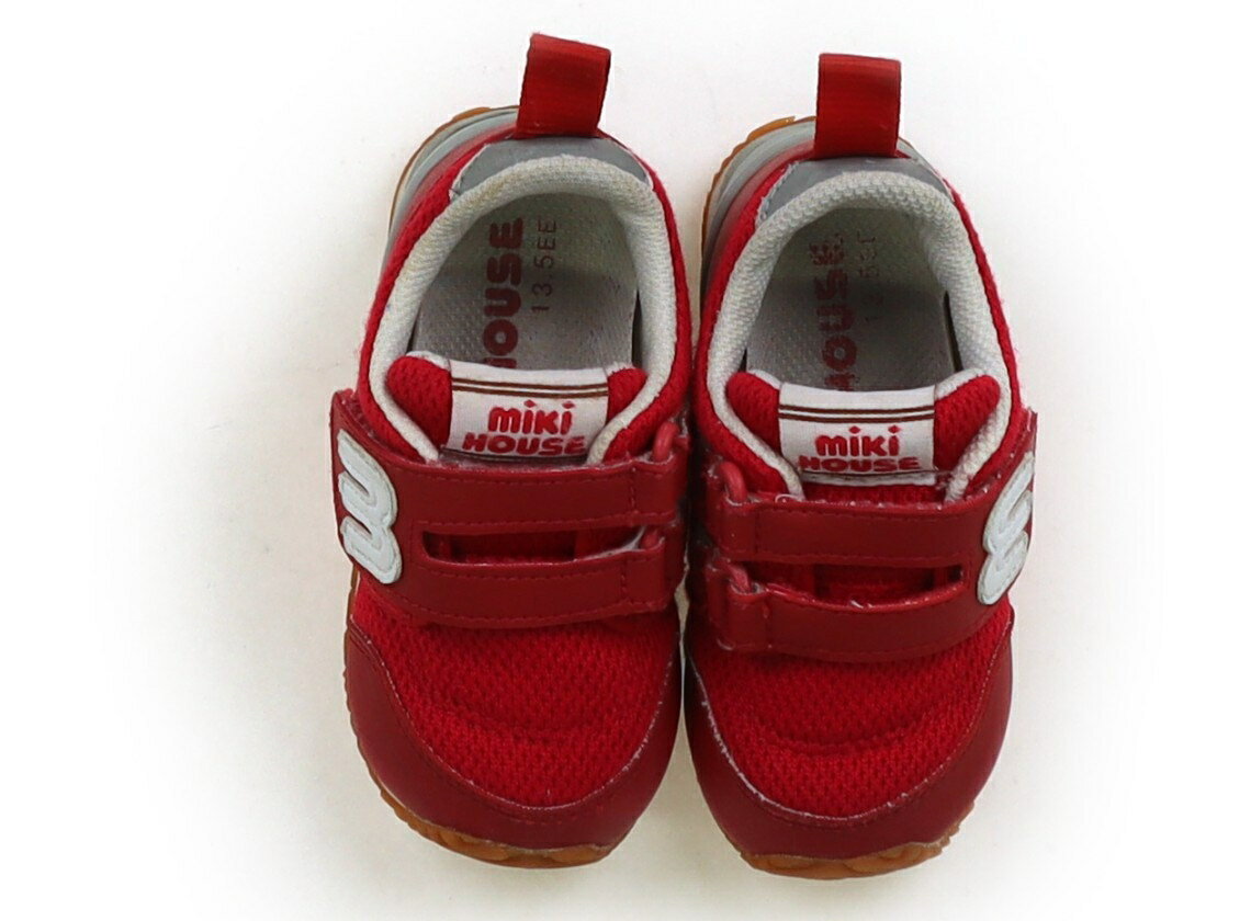 MIKI HOUSE - ミキハウス miki HOUSE スニーカー 靴13cm〜 女の子 レッド・オフホワイト 子供服 ベビー服 キッズ アウトレット ユーズド 【中古】キッズ・ベビー・マタニティ