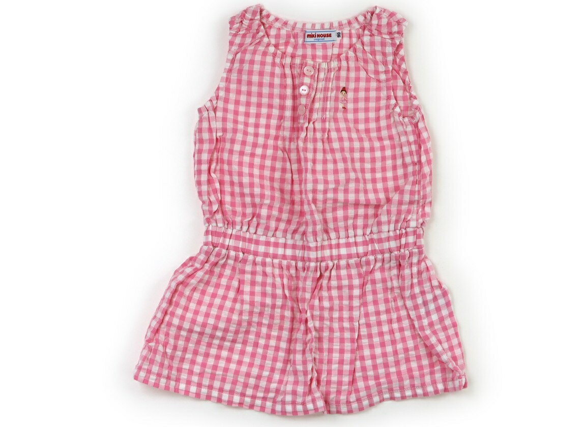 ミキハウス miki HOUSE ワンピース 90 女の子 ピンク・チェック 子供服 ベビー服 キッズ アウトレット ユーズド 【中古】キッズ・ベビー・マタニティ
