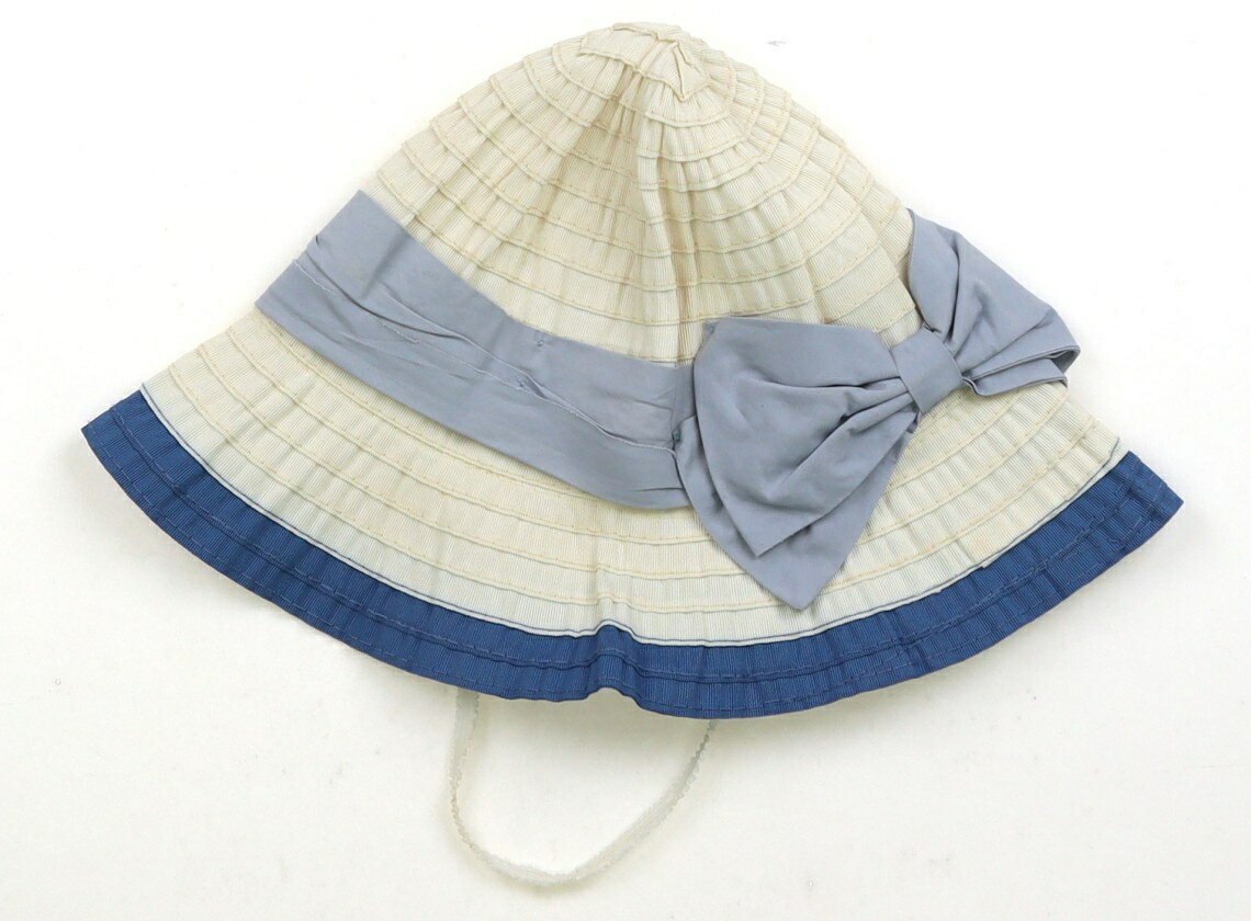 ハッカ HAKKA 帽子 Hat/Cap 女の子 アイボリー　スモーキーブルー　りぼん 子供服 ベビー服 キッズ ア..