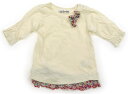 ラブ&ピース&マネー Love&Peace&Money チュニック 80 女の子 クリーム、花柄 子供服 ベビー服 キッズ アウトレット ユーズド 【中古】キッズ・ベビー・マタニティ