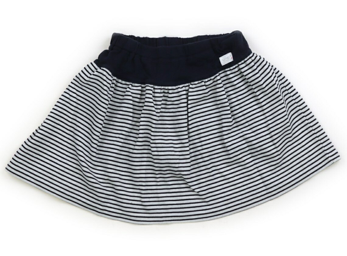 メゾピアノ mezzo piano スカート 140 女の子 紺、ボーダー 子供服 ベビー服 キッズ アウトレット ユーズド 【中古】キッズ・ベビー・マタニティ