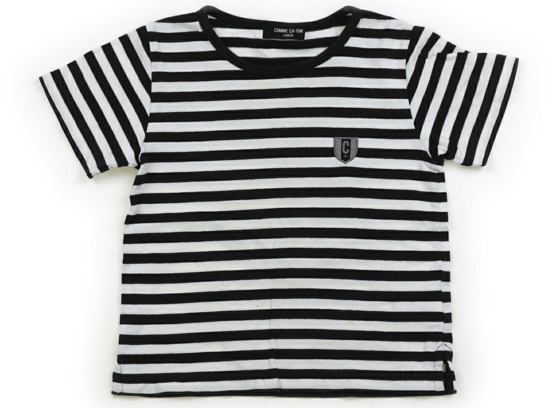 コムサイズム COMME CA ISM Tシャツ・カットソー 100 男の子 黒　オフホワイト　ボーダー 子供服 ベビー服 キッズ アウトレット ユーズド 【中古】キッズ・ベビー・マタニティ