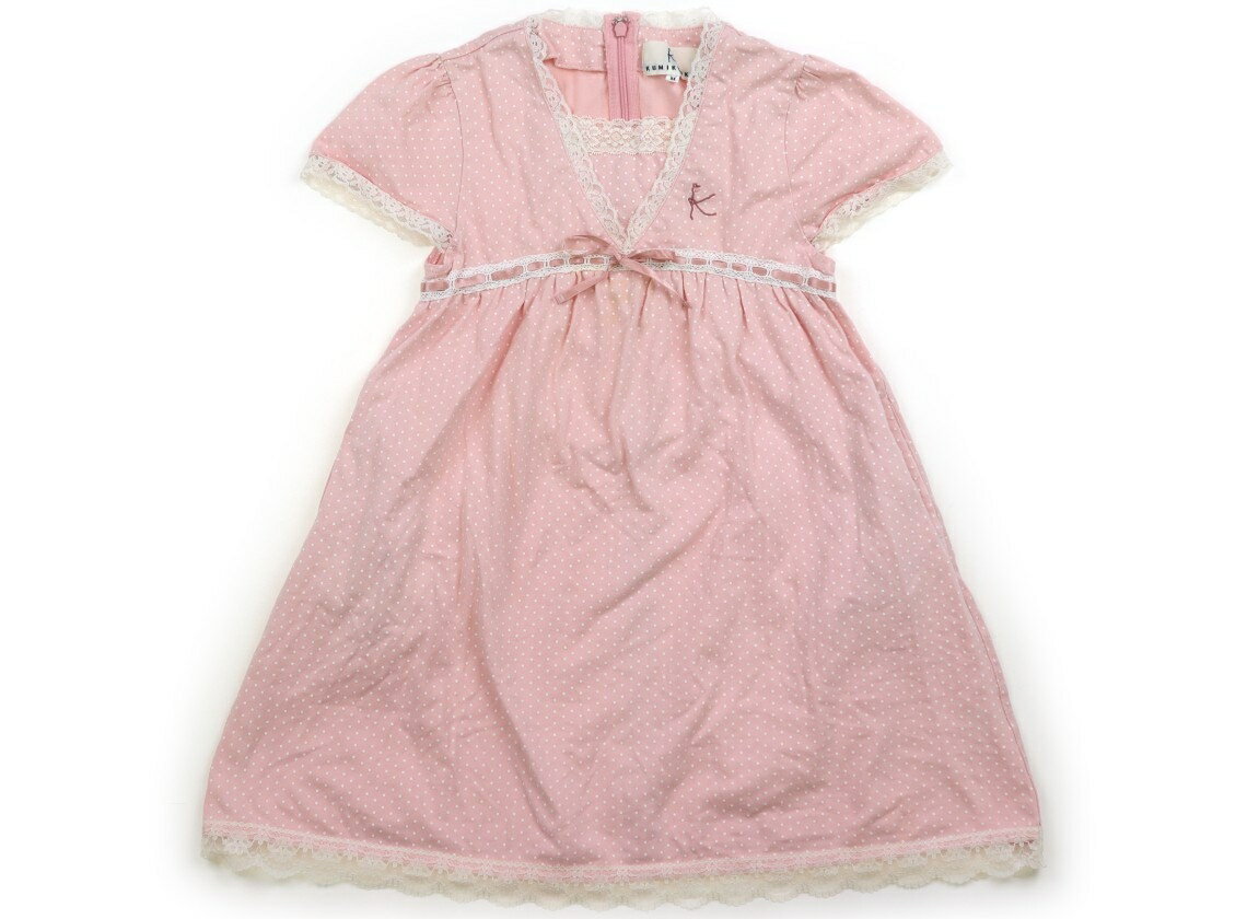 組曲 Kumikyoku ワンピース 110 女の子 ピンク・オフホワイトドット・レース 子供服 ベビー服 キッズ アウトレット ユーズド 【中古】キッズ・ベビー・マタニティ