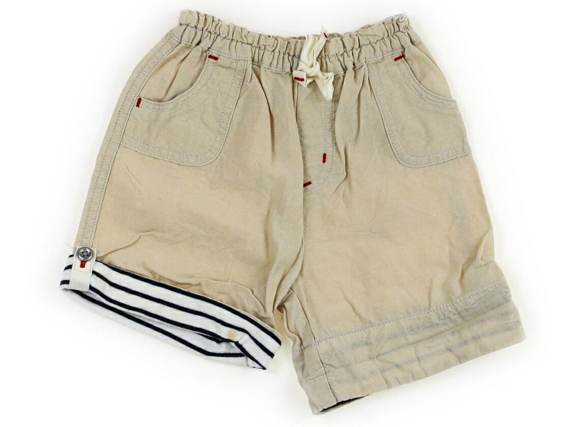 コムサイズム COMME CA ISM ハーフパンツ 80 男の子 ライトベージュ、ボーダー 子供服 ベビー服 キッズ アウトレット ユーズド 【中古】キッズ・ベビー・マタニティ