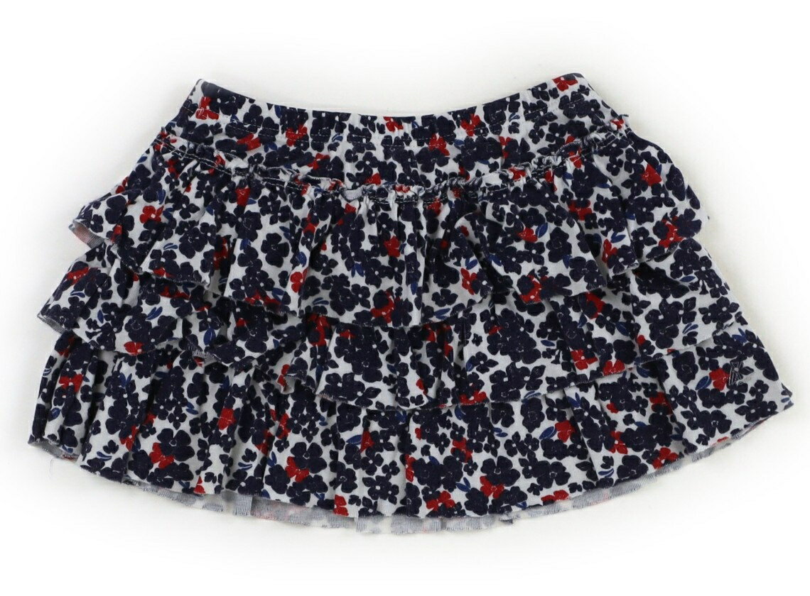プチバトー PETIT BATEAU スカート 100 女の子 白、紺・赤の花柄 子供服 ベビー服 キッズ アウトレット ユーズド 【中古】キッズ・ベビー・マタニティ