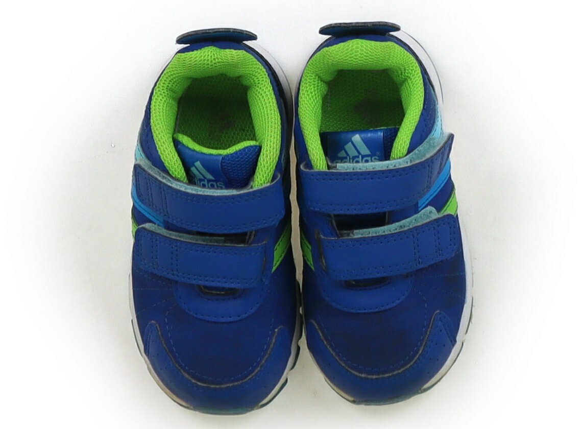 アディダス Adidas スニーカー 靴13cm〜 男の子 青・蛍光グリーン 子供服 ベビー服 キッズ アウトレット ユーズド 【中古】キッズ・ベビー・マタニティ(4)
