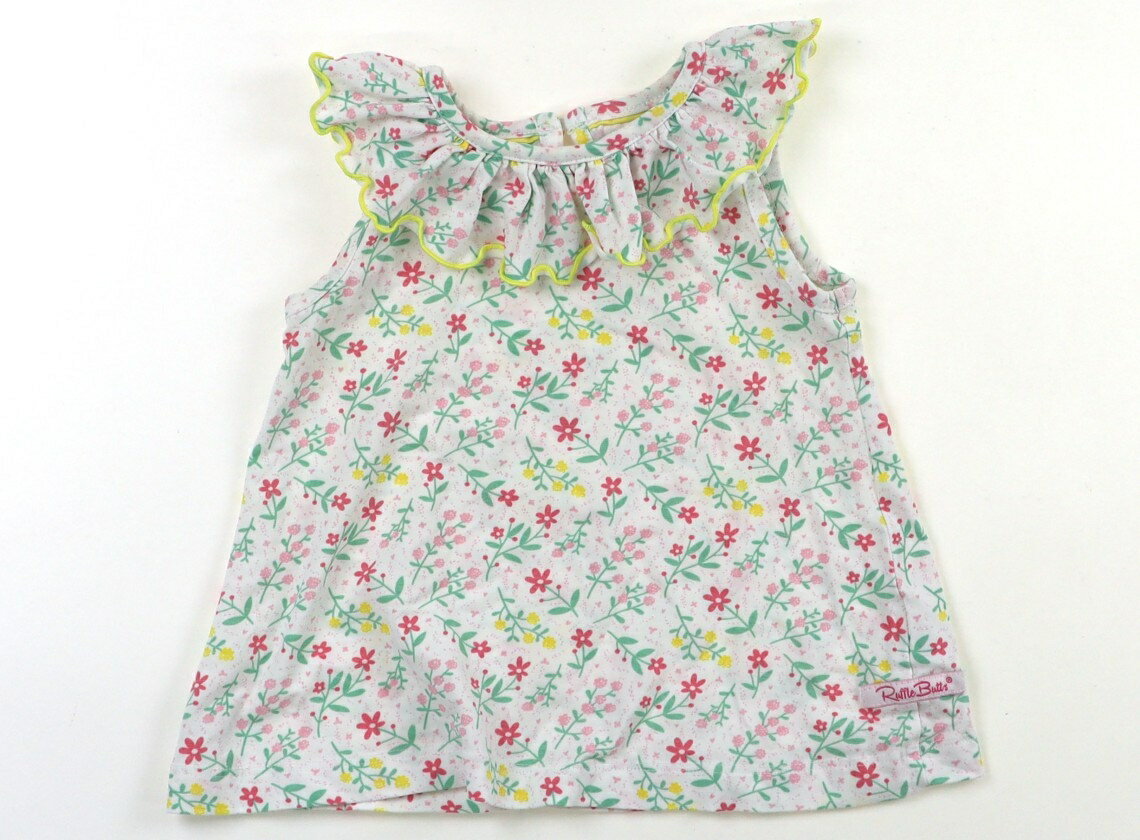 Ruffle Butts Tank Top/Camisole, Size 90, Girls, White/Pink/Other All-Over Print, Children's Clothing, Baby Clothes, Kids, Outlet, Used [Pre-owned] Kids, Baby, Maternity