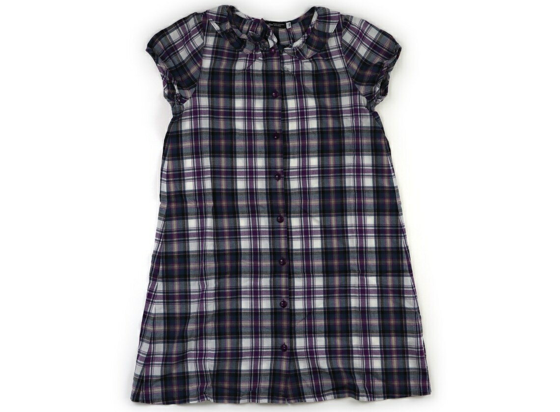 べべ BeBe ワンピース 140 女の子 ネイビー・パープル他・チェック 子供服 ベビー服 キッズ アウトレット ユーズド 【中古】キッズ・ベビー・マタニティ