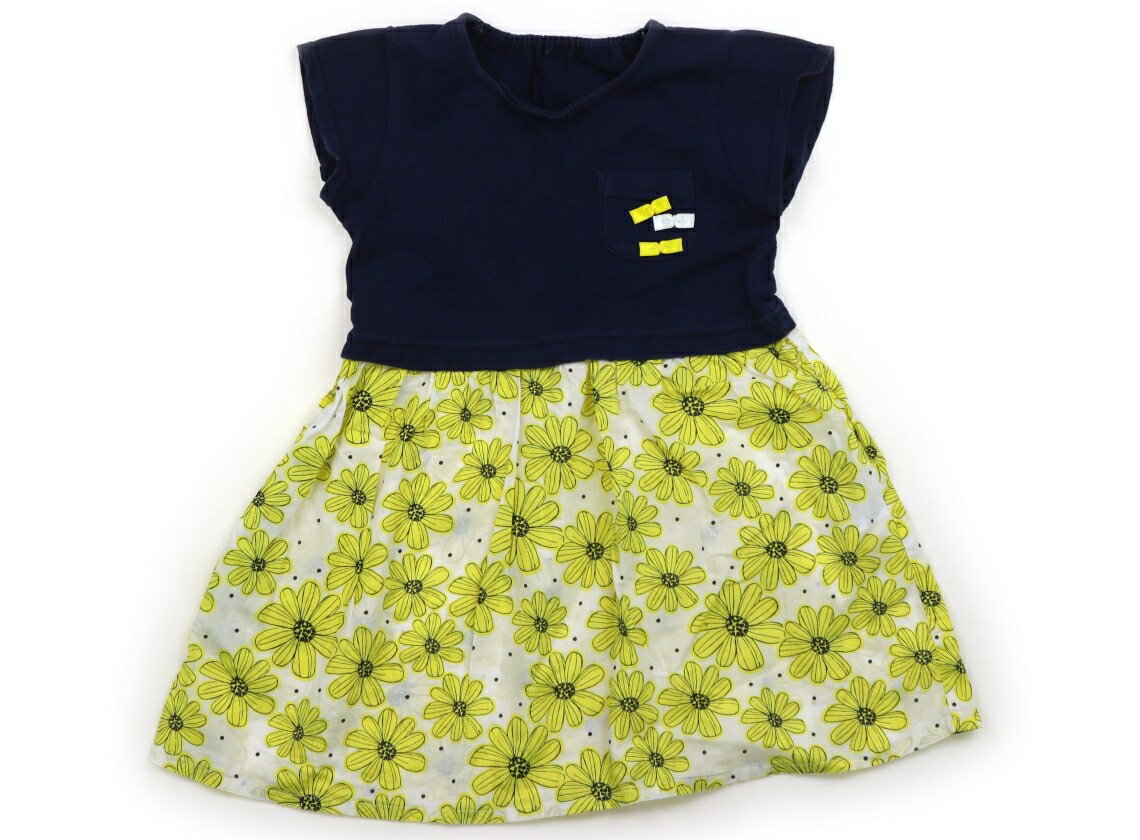 Rakuten - スラップスリップ SLAP SLIP ワンピース 100 女の子 紺・アイボリー・黄色・花柄 子供服 ベビー服 キッズ アウトレット ユーズド 【中古】キッズ・ベビー・マタニティ