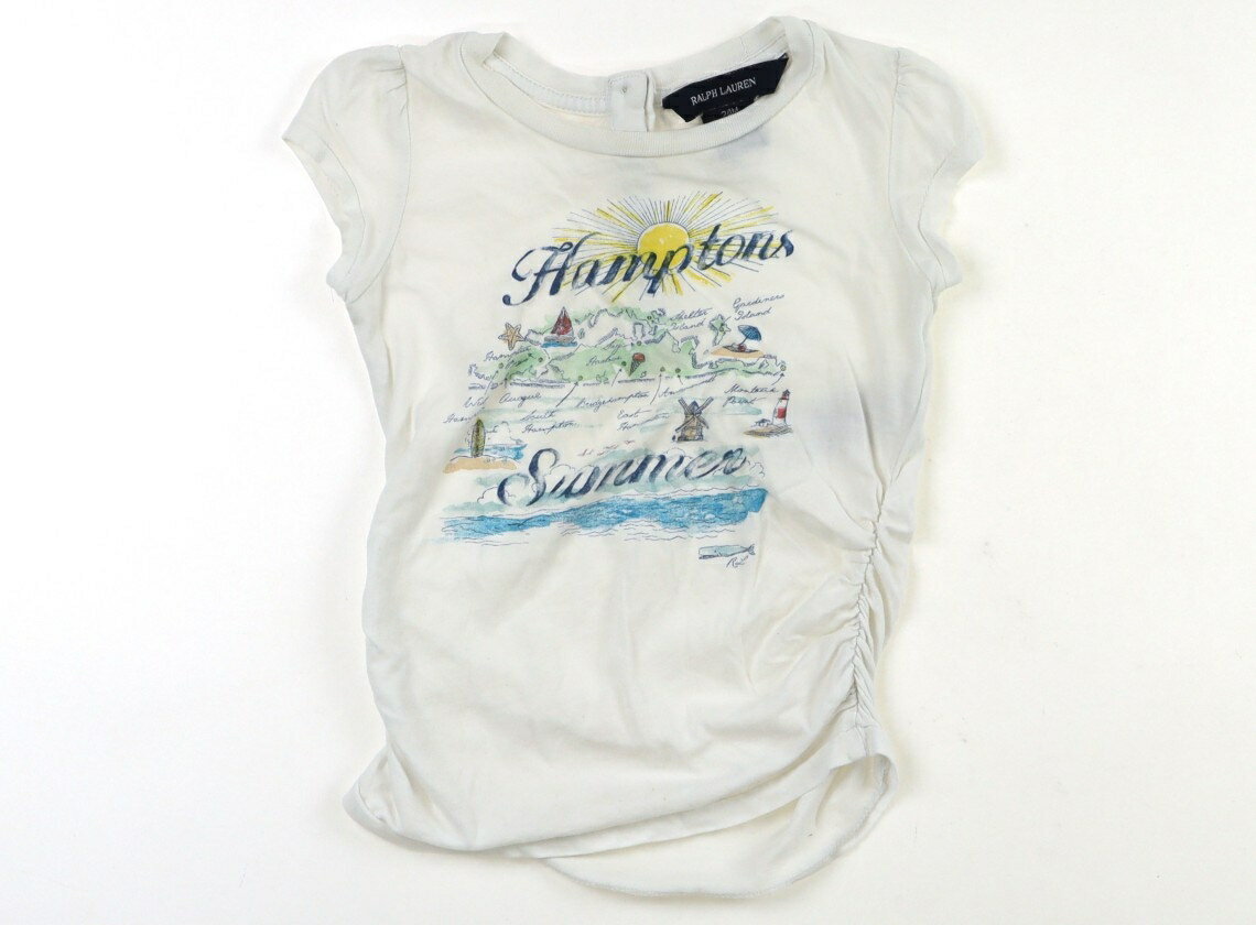 ラルフローレン Ralph Lauren Tシャツ・カットソー 90 女の子 オフホワイト　海　太陽 子供服 ベビー服 キッズ アウトレット ユーズド 【中古】キッズ・ベビー・マタニティ