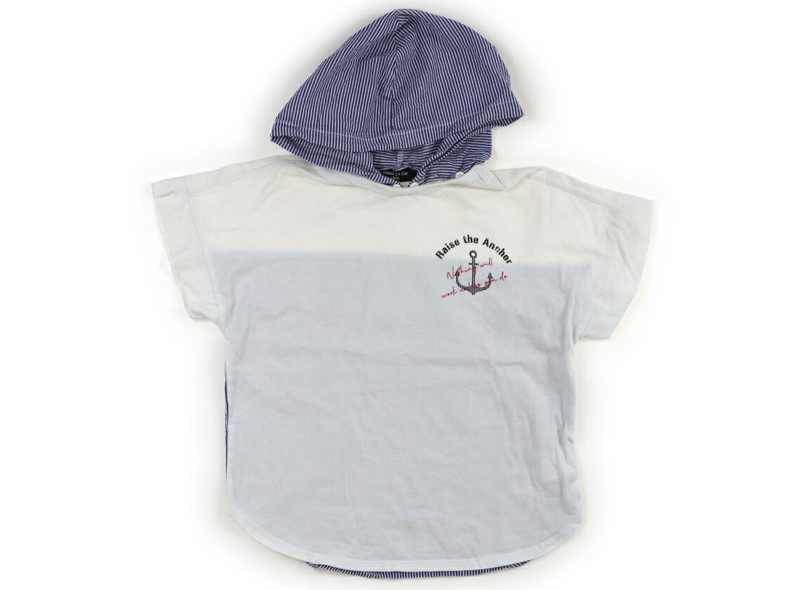 コムサイズム COMME CA ISM Tシャツ・カットソー 130 女の子 白・青 ・イカリマーク 子供服 ベビー服 キッズ アウトレット ユーズド 【中古】キッズ・ベビー・マタニティ