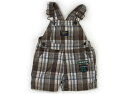 オシュコシュ OSHKOSH オーバーオール 70 男の子 チェック柄ブラウンベージュホワイトオレンジ 子供服 ベビー服 キッズ アウトレット ユーズド 【中古】キッズ・ベビー・マタニティ