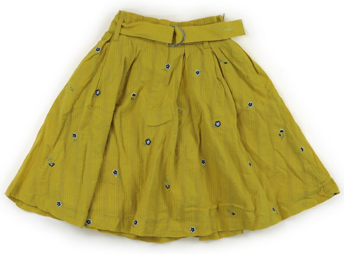 ポンポネット pom ponette スカート 130 女の子 暗めの黄色、花柄 子供服 ベビー服 キッズ アウトレット ユーズド 【中古】キッズ・ベビー・マタニティ