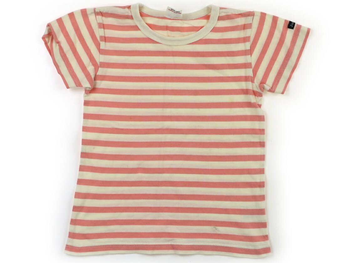 ジャンクストア JUNK STORE Tシャツ カットソー 120 女の子 ピンク ベージュ ボーダー 子供服 ベビー服 キッズ アウトレット ユーズド 【中古】キッズ ベビー マタニティ