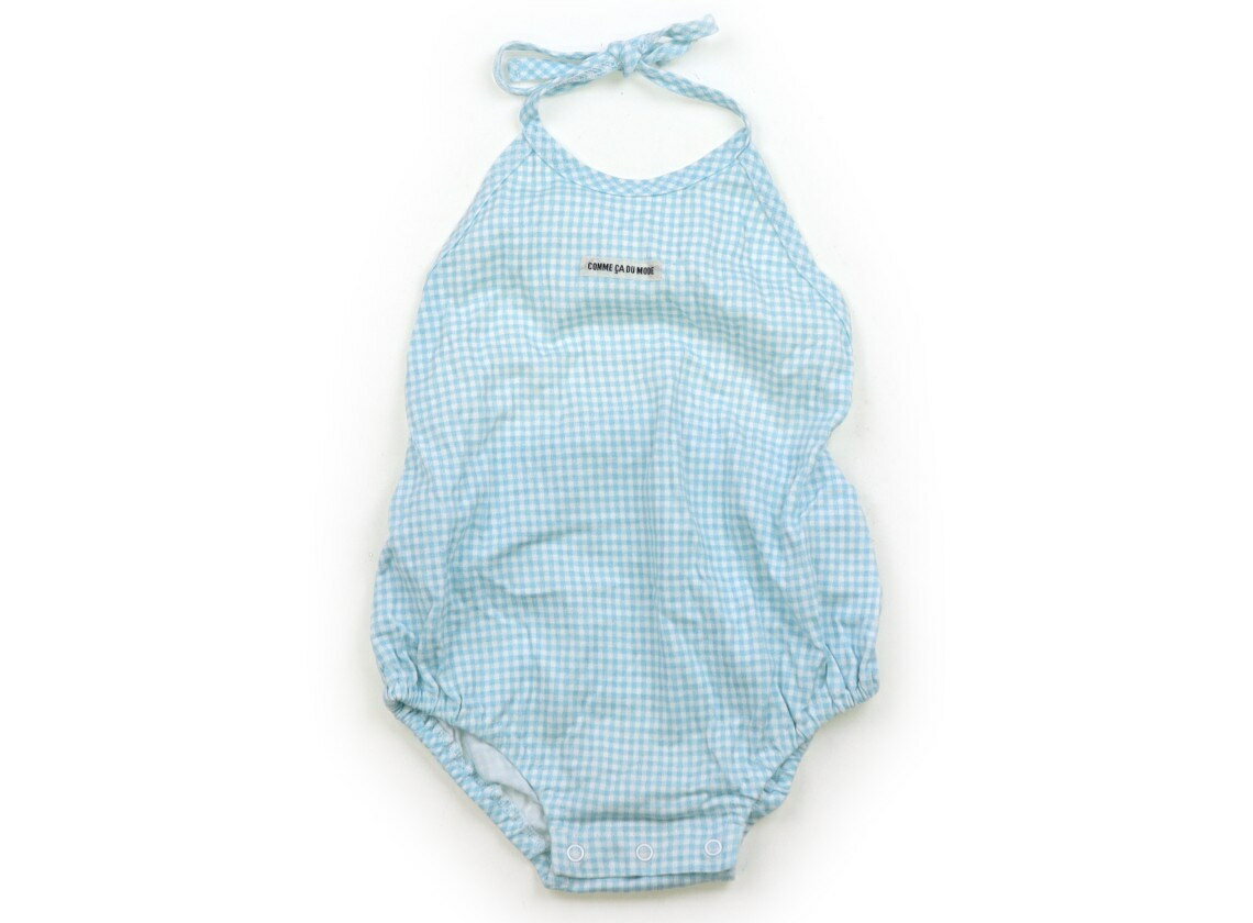 コムサデモード COMME CA DU MODE ロンパース 80 女の子 白水色チェック 子供服 ベビー服 キッズ アウトレット ユーズド 【中古】キッズ・ベビー・マタニティ