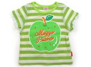メゾピアノ mezzo piano Tシャツ・カットソー 100 女の子 ライトグリーン・ボーダー・りんご 子供服 ベビー服 キッズ アウトレット ユーズド 【中古】キッズ・ベビー・マタニティ