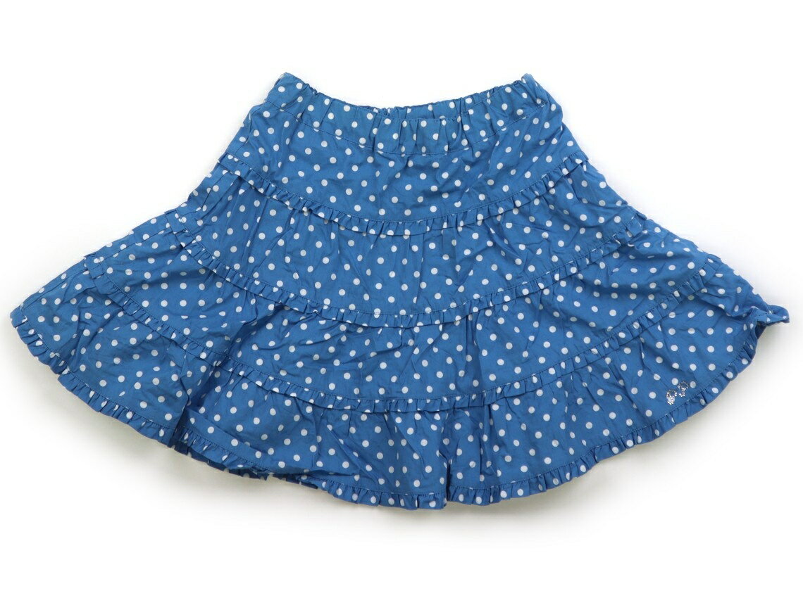 ポンポネット pom ponette スカート 140 女の子 青、白ドット 子供服 ベビー服 キッズ アウトレット ユーズド 【中古】キッズ・ベビー・マタニティ