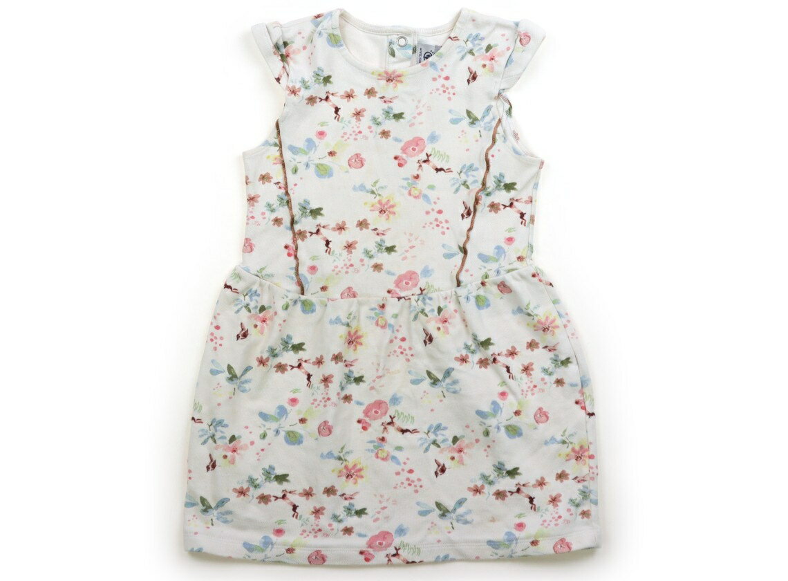Rakuten - プチバトー PETIT BATEAU ワンピース 110 女の子 アイボリー、ピンク、水色、花柄 子供服 ベビー服 キッズ アウトレット ユーズド 【中古】キッズ・ベビー・マタニティ