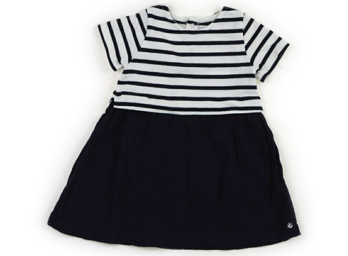 プチバトー PETIT BATEAU チュニック 80 女の子 紺、ボーダー 子供服 ベビー服 キッズ アウトレット ユーズド 【中古】キッズ・ベビー・マタニティ