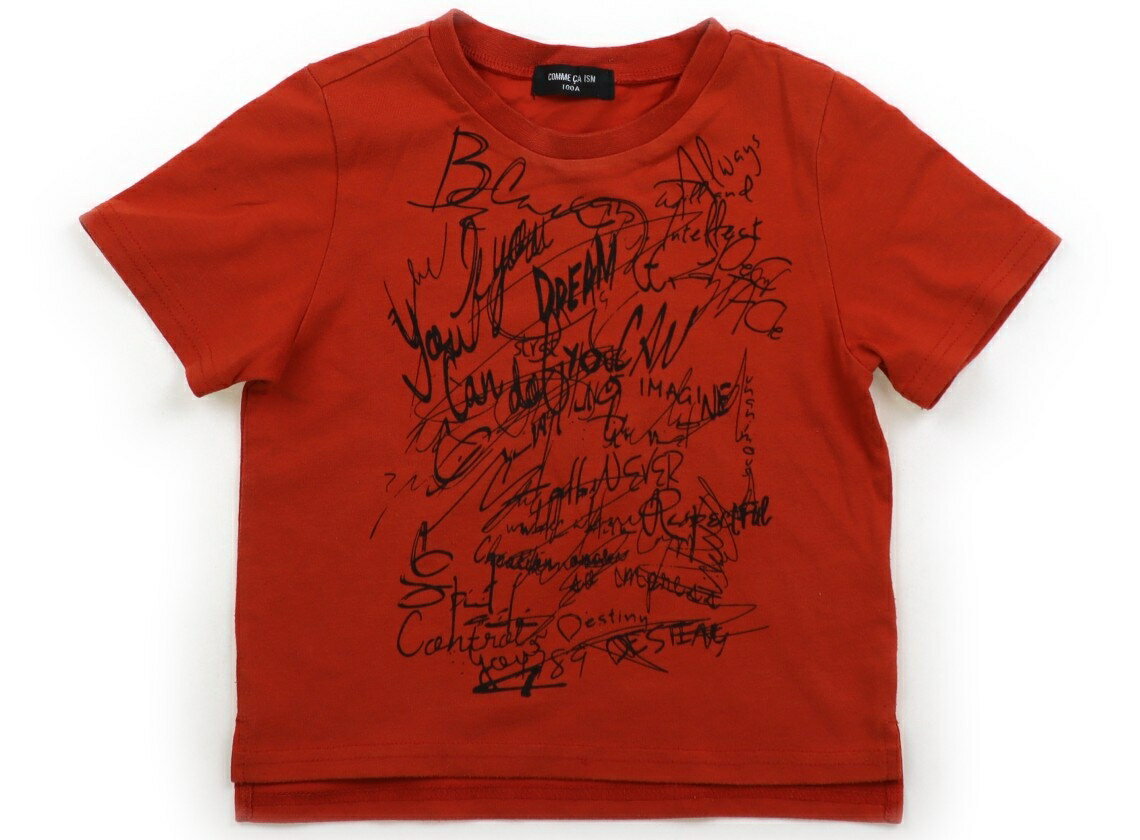 コムサイズム COMME CA ISM Tシャツ・カットソー 100 男の子 エンジ×ブラックサイン 子供服 ベビー服 キッズ アウトレット ユーズド 【中古】キッズ・ベビー・マタニティ