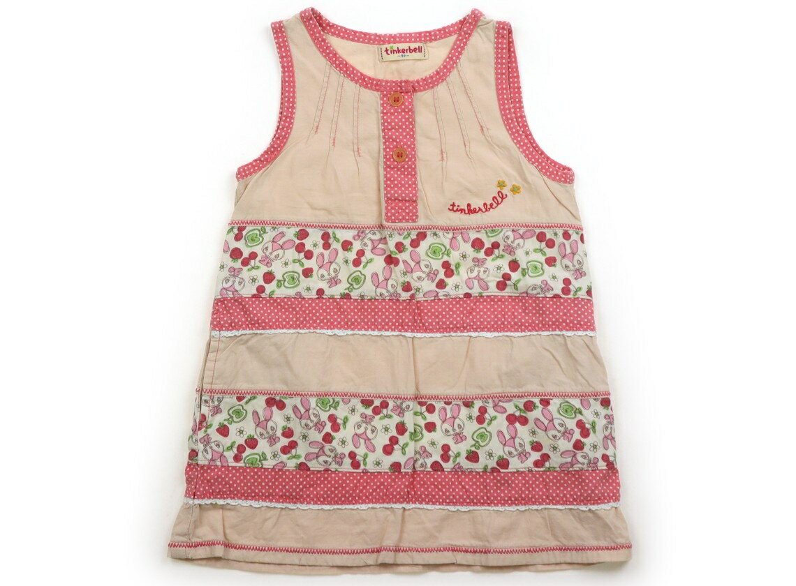 Rakuten - ティンカーベル TINKERBELL チュニック 90 女の子 ベージュ・ピンク×ホワイトドット・イチゴ 子供服 ベビー服 キッズ アウトレット ユーズド 【中古】キッズ・ベビー・マタニティ