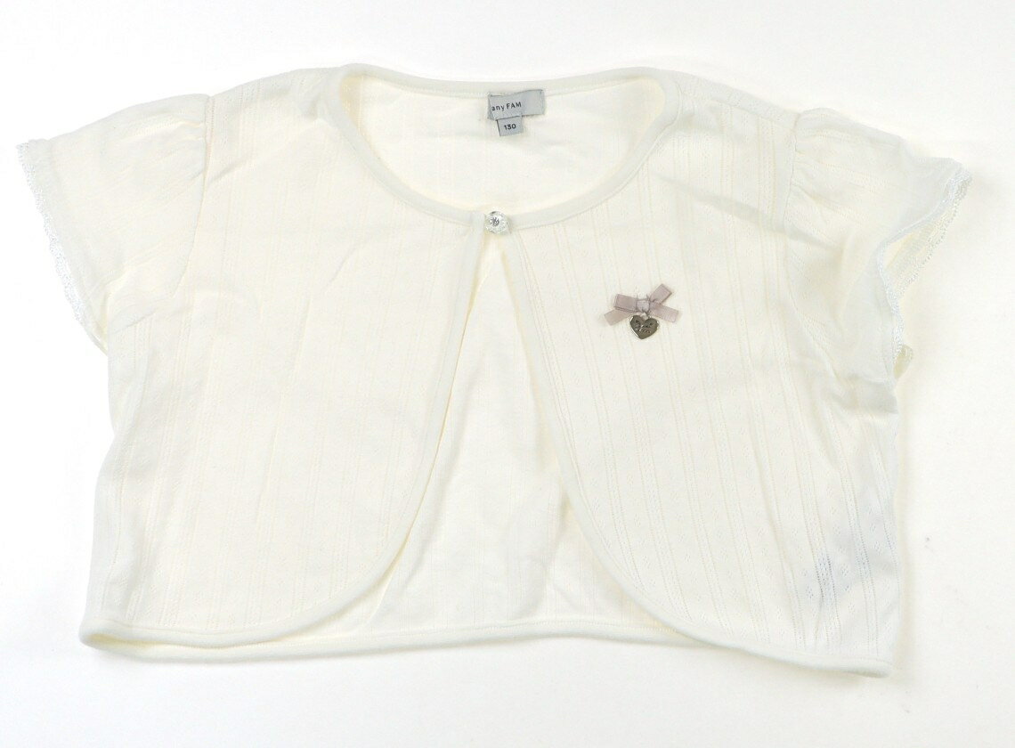 エニィファム anyFAM カーディガン 130 女の子 オフホワイト 子供服 ベビー服 キッズ アウトレット ユーズド 【中古】キッズ・ベビー・マタニティ