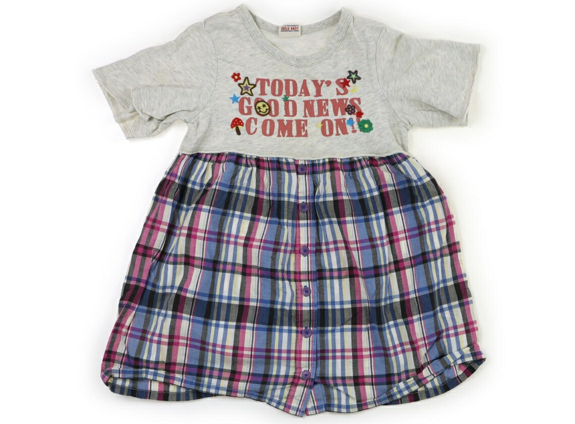 ジャンクストア JUNK STORE チュニック 120 女の子 ライトグレー ブルー ピオニー 黄色チェック 子供服 ベビー服 キッズ アウトレット ユーズド 【中古】キッズ ベビー マタニティ