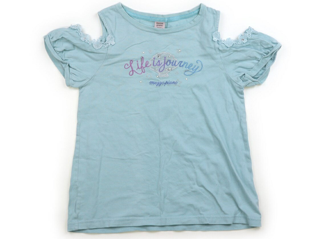 メゾピアノ mezzo piano Tシャツ・カットソー 150 女の子 ミントブルー、パール、貝 子供服 ベビー服 キッズ アウトレット ユーズド 【中古】キッズ・ベビー・マタニティ