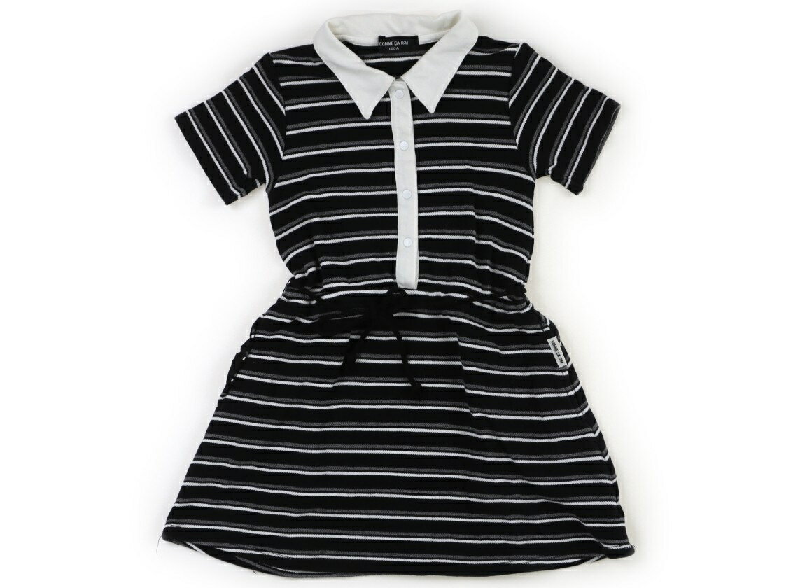 コムサイズム COMME CA ISM ワンピース 100 女の子 黒、白、グレー、ボーダー 子供服 ベビー服 キッズ アウトレット ユーズド 【中古】キッズ・ベビー・マタニティ