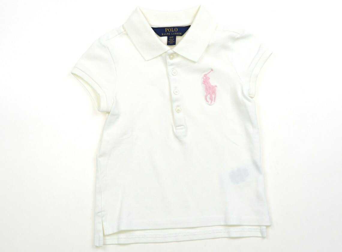 ポロラルフローレン POLO RALPH LAUREN ポロシャツ 110 女の子 オフ白・ピンク 子供服 ベビー服 キッズ アウトレット ユーズド 【中古】キッズ・ベビー・マタニティ