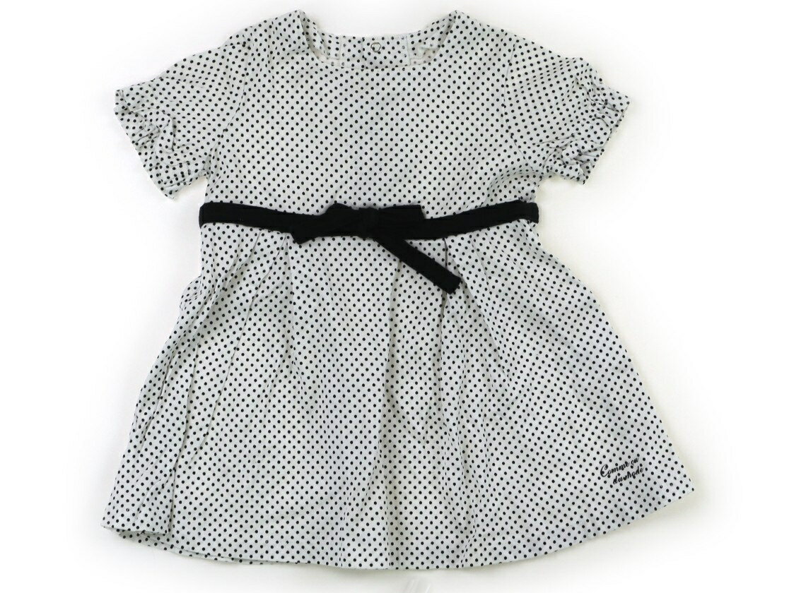 コムサデモード COMME CA DU MODE ワンピース 80 女の子 ホワイト・ブラック・ドット柄 子供服 ベビー服 キッズ アウトレット ユーズド 【中古】キッズ・ベビー・マタニティ