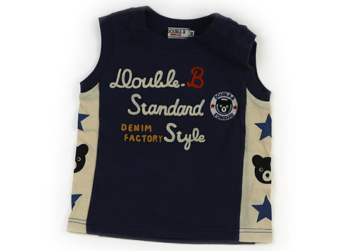 Double B Tank Top/Camisole, Size 80, Boys, Navy/Cream, Children's Clothing, Baby Clothes, Kids, Outlet, Used [Pre-owned] Kids, Baby, Maternity